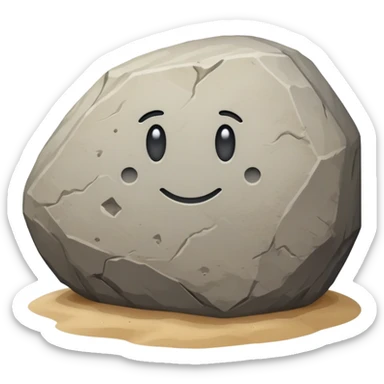 generate realistic detailed big stone on sand sticker
