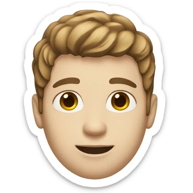 Guy with a white skin and medium-short brown hair sticker