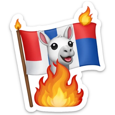 emoji bandera de francia ardiendo pero que sea la bandera de francia sticker