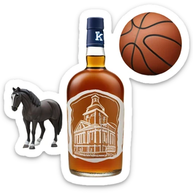 University of Kentucky embodiment, basketball, horses, Burbon  sticker