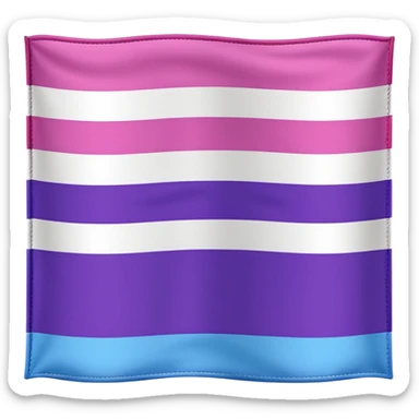 I want a flag, I want it to have three stripes and I want the stripes to be horizontal. I want the first stripe at the very top of the flag to be pink 🩷. The middle stripe will be the color purple 💜. And finally the bottom stripe will be the color blue 💙. sticker