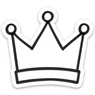 A red crown as a hand drawn icon with no fill sticker