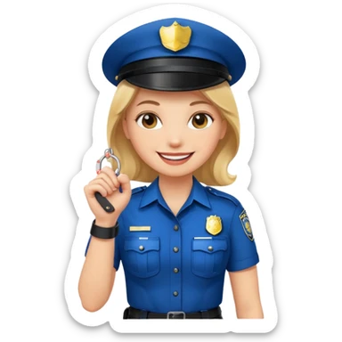 kelepçe tutan kadın polis sticker