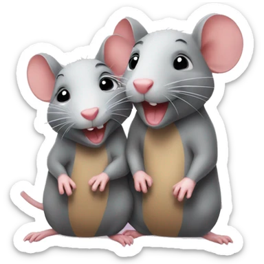 two rats in love  sticker