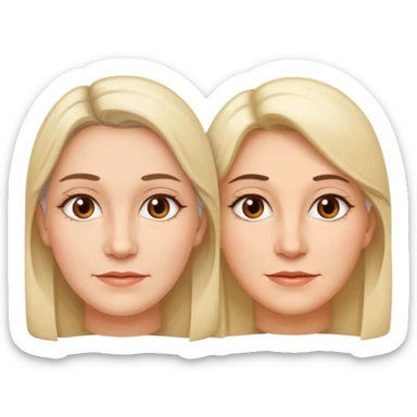 a woman face in 2 part : Left part is young (20yo) the right part is old (60yo) sticker