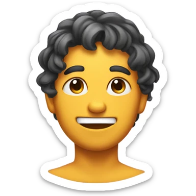 Emoji smirking and stroking its hair sticker