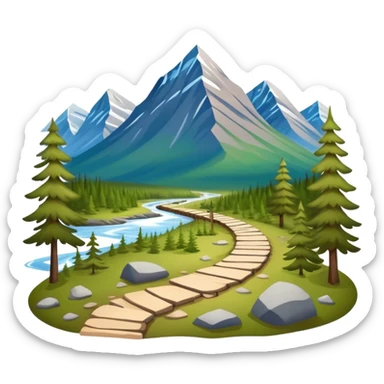 Kungsleden hiking trail in Swedish Lapland with mountains and forests sticker