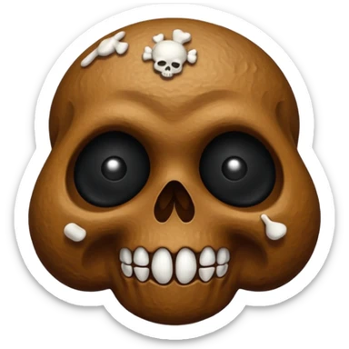 ((poop emoji))with  3 skulls sticker