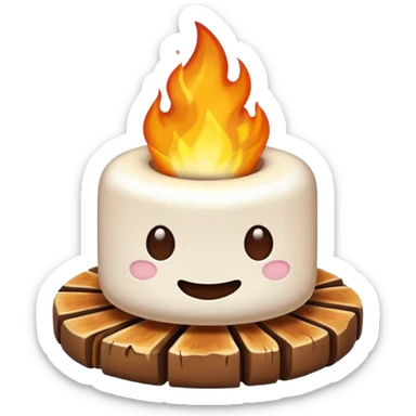 marshmallow on fire sticker