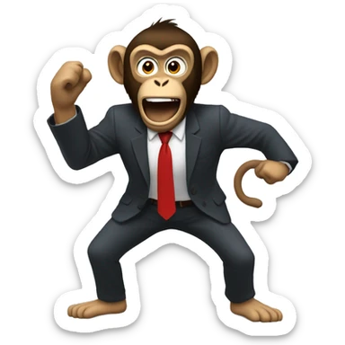 Monkey news reporter attacking the studio sticker