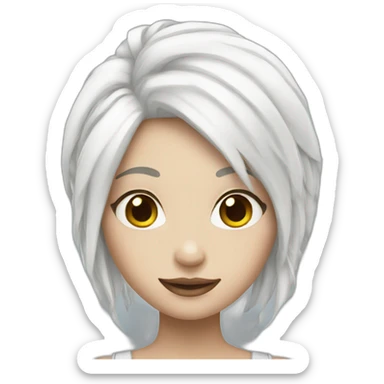 white spider girl with white hair sticker