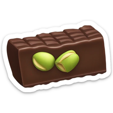 chocolate bar with pistachio filling sticker