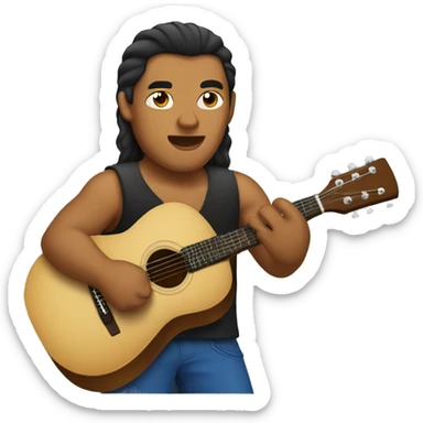 Samoan guy playing guitar sticker