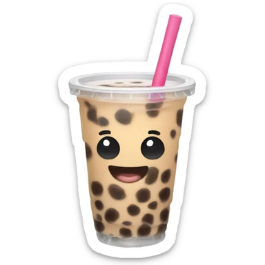 Boba tea with pants on sticker