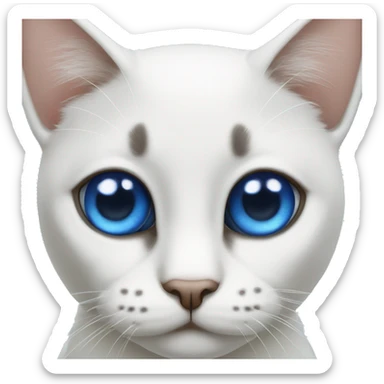 Dos Gatos blancos con ojos azules sticker