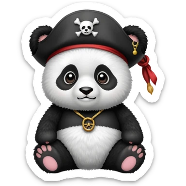 Панда с пиратской шляпой sticker