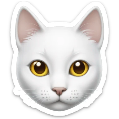 White cat with odd eyes  sticker