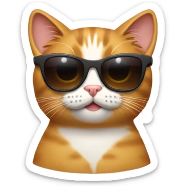 Cat with sunglasses sticker