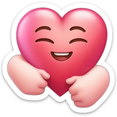 heart hugging heart sticker