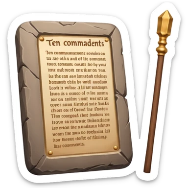 Ten commandments tablets and staff sticker