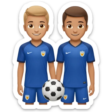 two brothers playings soccer sticker