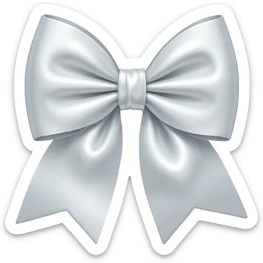 white satin bow sticker