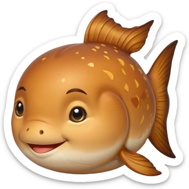 delicous fish-shaped bun like simple emoji for using app with cute bun and 측면에서 바라보는 붕어빵 이미지 비늘은 최대한 안보이게 귀여운 이미지로 sticker