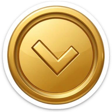 checkmark inside a gold circle sticker