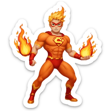 superhero burning sticker