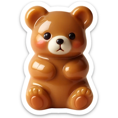 Isolate the bear-shaped candy on a transparent background, removing all background elements. sticker