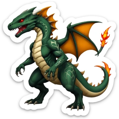  Venom-Primagen-Marowak-Charizard-Xenomorph-hybrid-fantasy-creature (full body) with tattoos and scale markings sticker