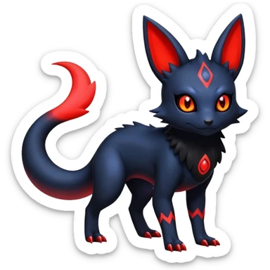 Salandit-Umbreon-Litten-Noibat-Fakémon-hybrid-creature (full body)  sticker
