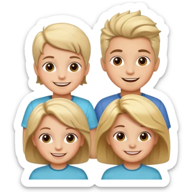 Happy kids after salon treatment  sticker