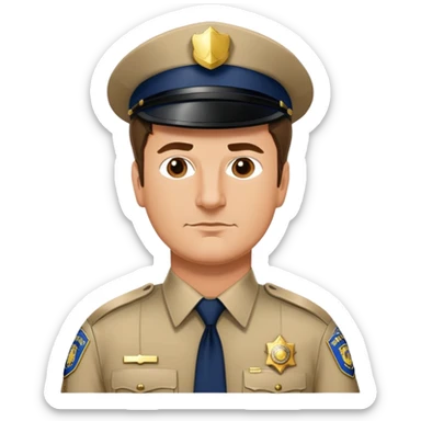 Nathan Fillion as John Nolan from The Rookie, police officer with short hair and uniform sticker