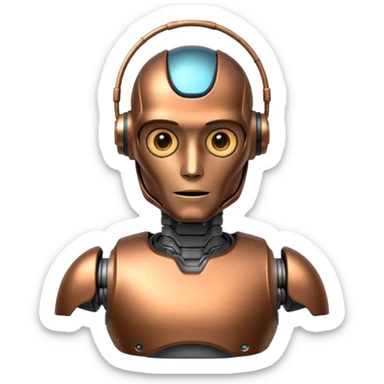 A fit male robot sticker