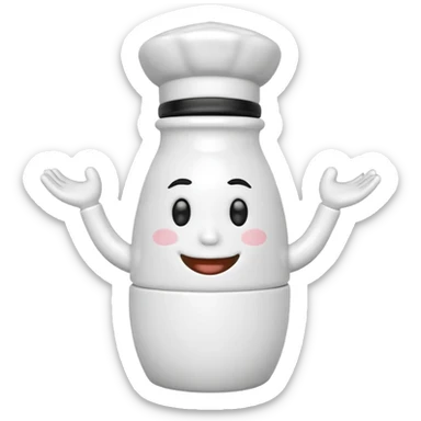 Salt shaker with a face natural has a 2 legs sticker