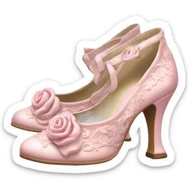 vintage rococo light pink heel shoes  sticker