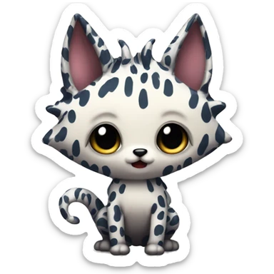 an edgy cute kawaii vernid-fionbri with splash patterns full body sticker