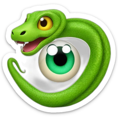 Un serpent avec des yeux tout mignon sticker
