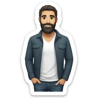 lebanese beautiful man with beautiful beard sticker