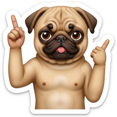 A pug giving you the middle finger sticker
