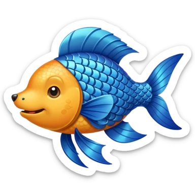 fish dog sticker
