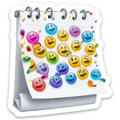 calendario con confeti sticker