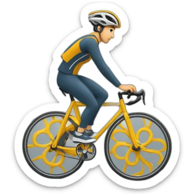 personne avec des cheveux bouclés brain sur un vélo en le levant la roue sticker