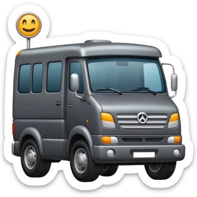 quiero un emoji de un camion en tonos grises sticker