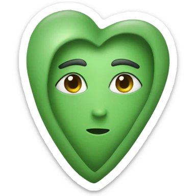 sage green love heart sticker