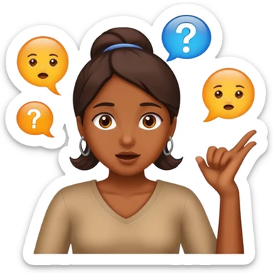 Girl asking questions sticker