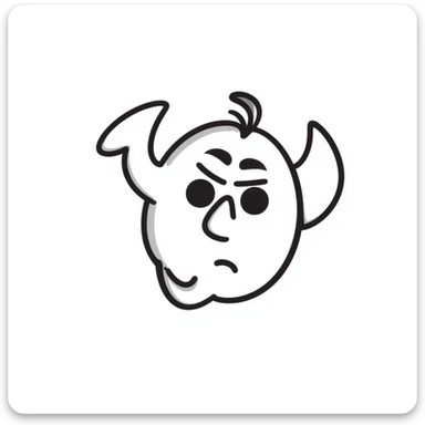 doodle style annoyed face, gold rush era, expressive lines sticker