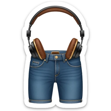 Brown and jeanse headphones beats minimalism no people sticker