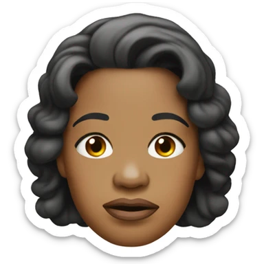 Oprah Winfrey's head with a sad face sticker